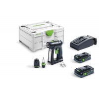 FESTOOL C 18 HPC 4.0 I-Plus gręžtuvas - suktuvas 2x4 Ah